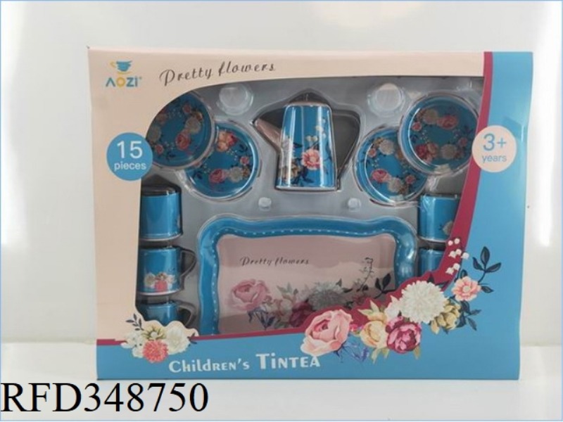 ROSE HIGH POT PRINTING TEA SET 14PCS