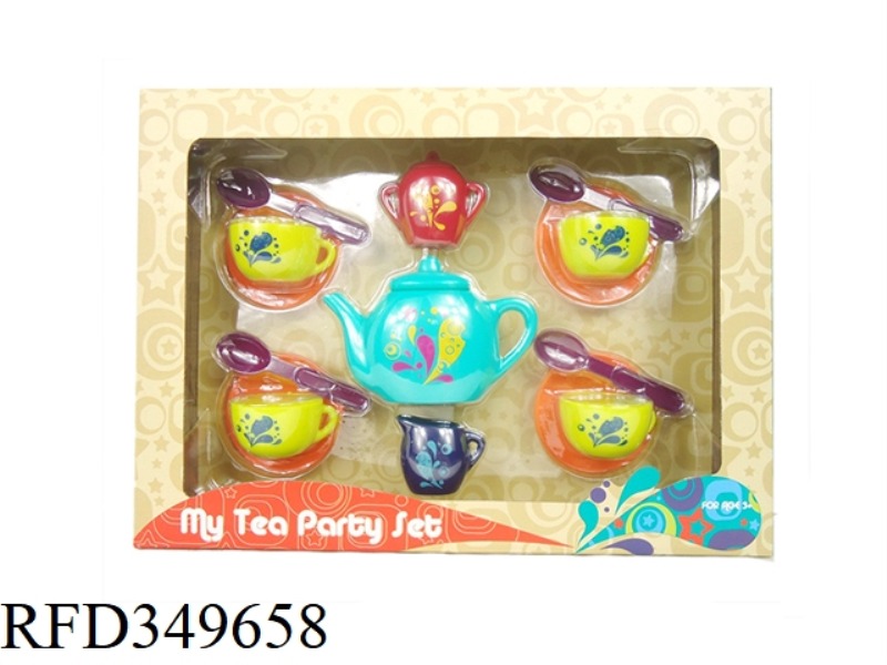 TEA SET CARTOON WITH ACCESSORIES SOLID COLOR MULTICOLOR [ENGLISH PACKAGING]