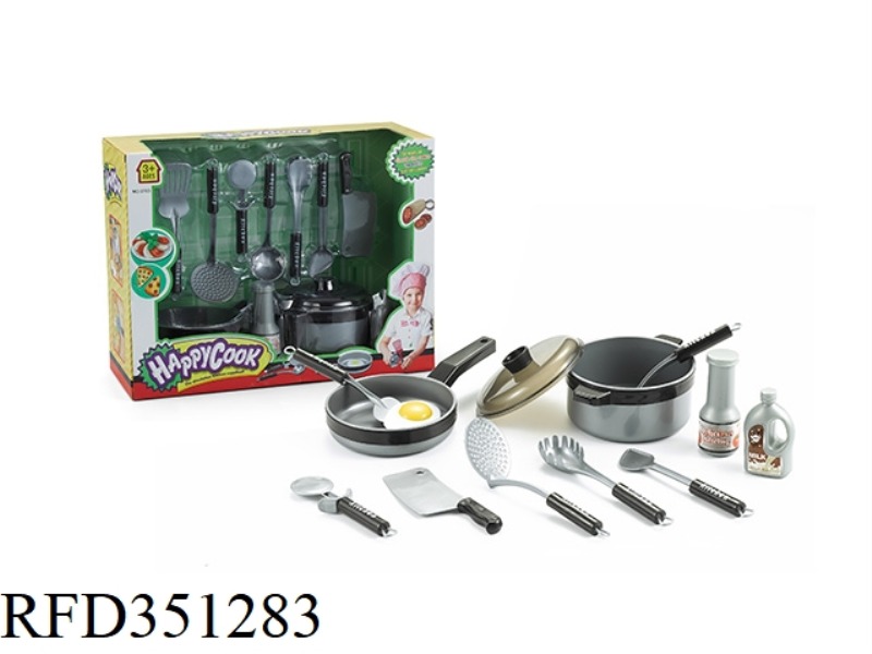 PLAY HOUSE SIMULATION LARGE KITCHEN TOY SILVER 12PCS