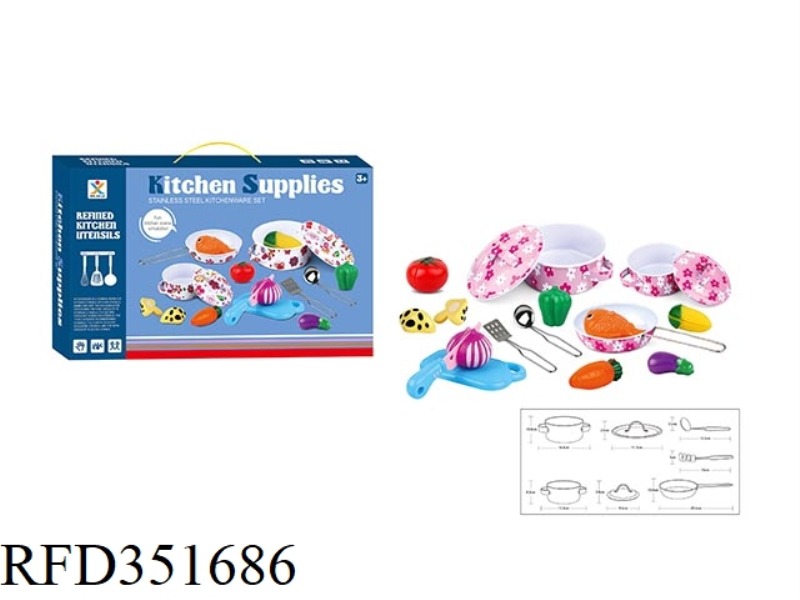 PLAY HOUSE STAINLESS STEEL TABLEWARE (BAKED FLOWERS)