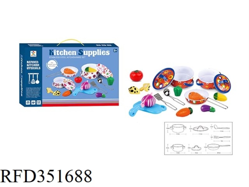 PLAY HOUSE STAINLESS STEEL TABLEWARE (BAKED FLOWERS)