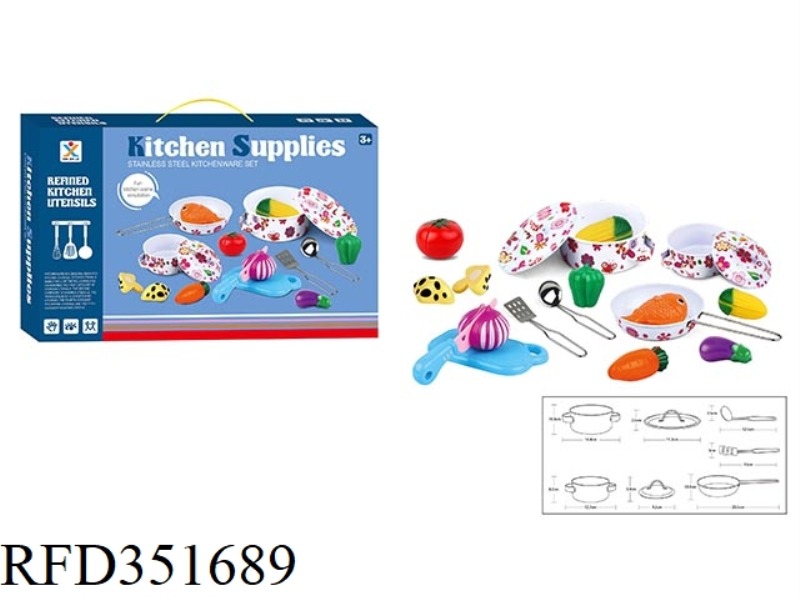 PLAY HOUSE STAINLESS STEEL TABLEWARE (BAKED FLOWERS)