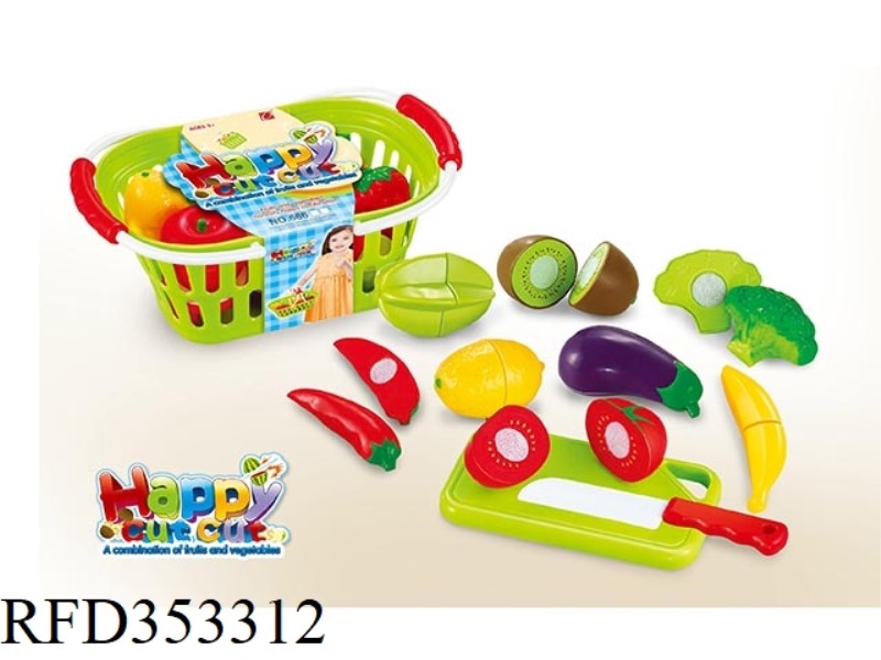 11PCS CUTABLE FRUIT AND VEGETABLE WITH BLUE SUB SET