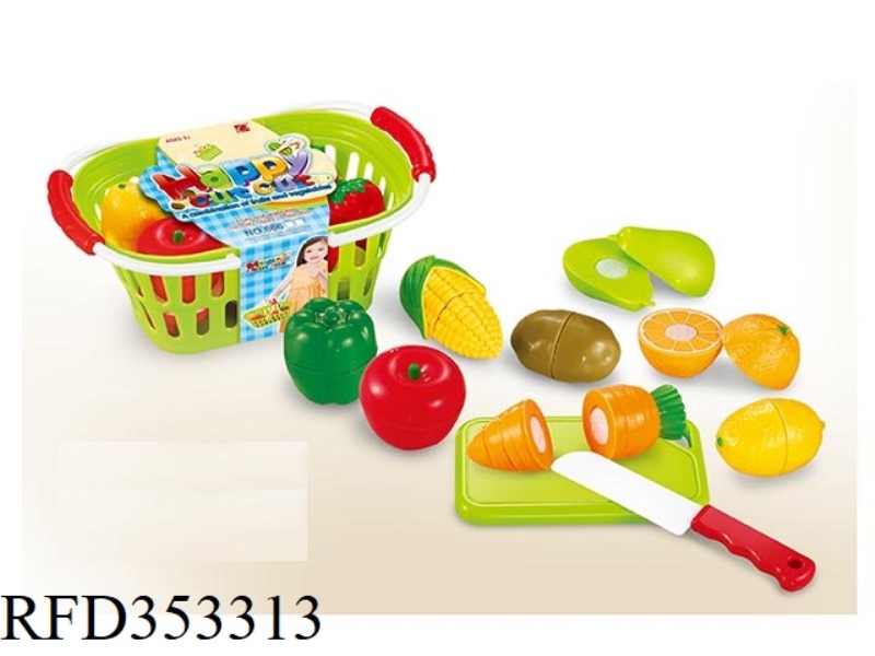 11PCS CUTABLE FRUIT AND VEGETABLE WITH BLUE SUB SET