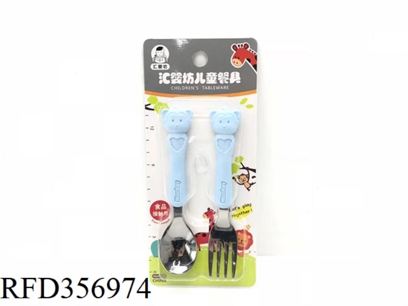 304# PLASTIC HANDLE MEAL
TOOL (SMALL SPOON + SMALL FORK)