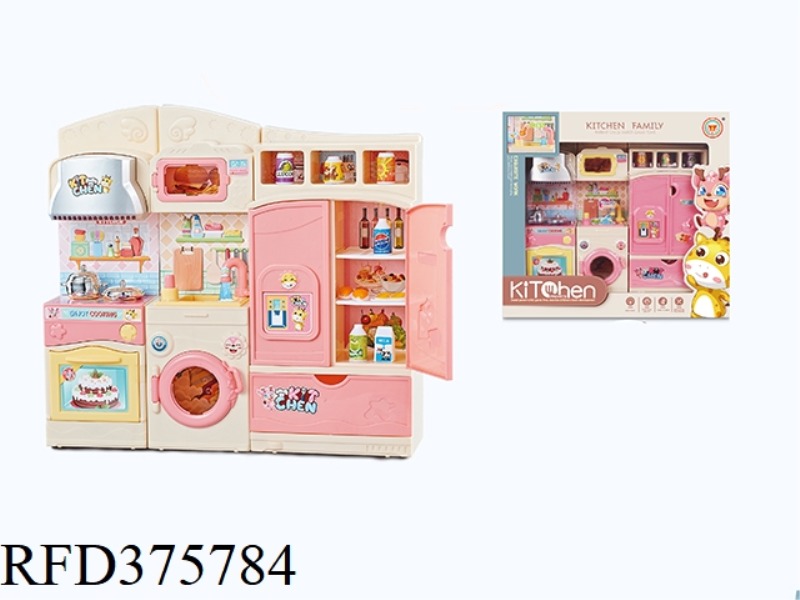 NEW CARTOON CABINET STOVE + FAUCET + REFRIGERATOR