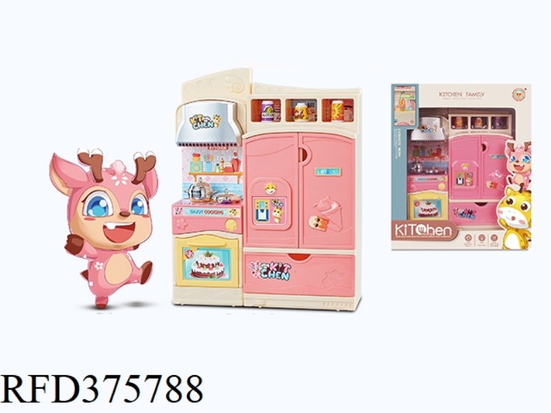 NEW CARTOON CABINET STOVE + REFRIGERATOR