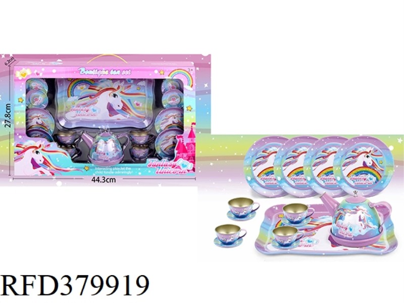 PLAY HOUSE TINPLATE UNICORN TEA SET