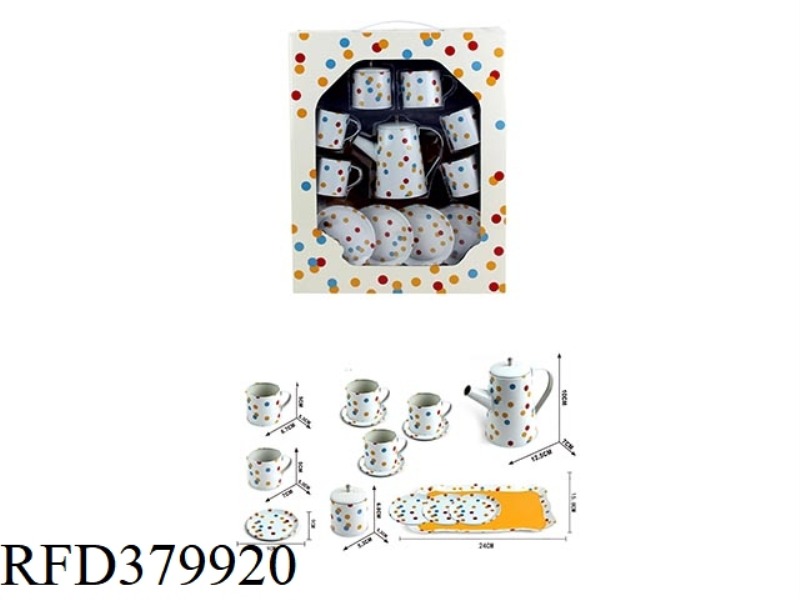 PLAY HOUSE TINPLATE HIGH POT WITH COLORED DOTS