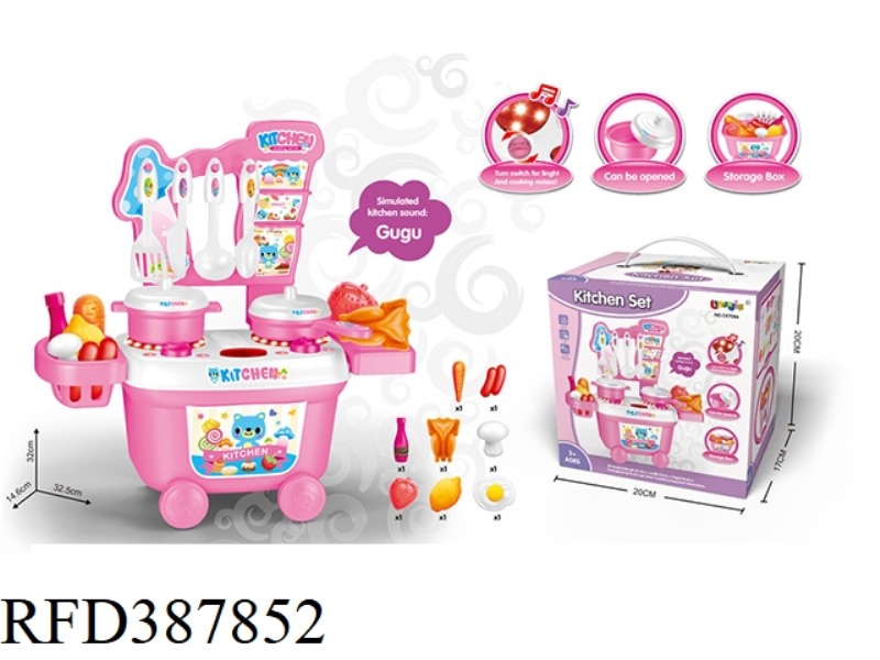 PINK SMALL CUTLERY TABLE WITH LIGHT AND MUSIC