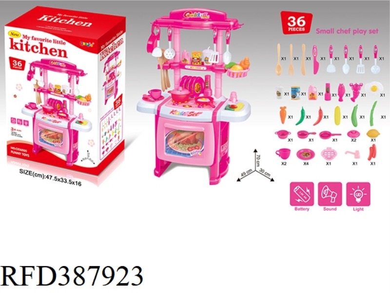 PINK LARGE CUTLERY TABLE WITH LIGHT AND SOUND (NOT INCLUDE)