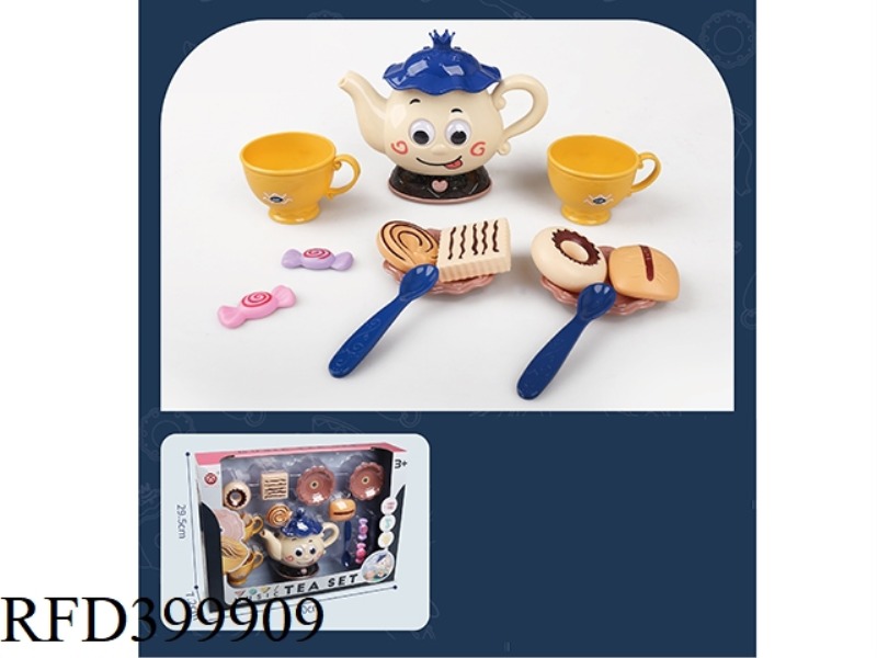 13-PIECE TEA SET WITH LIGHT AND MUSIC (BLUE)