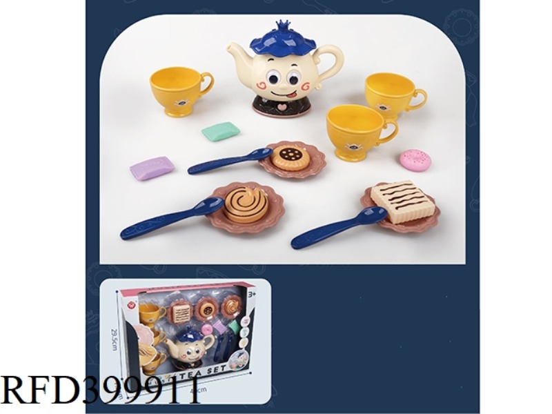 16-PIECE TEA SET WITH LIGHT AND MUSIC (BLUE)