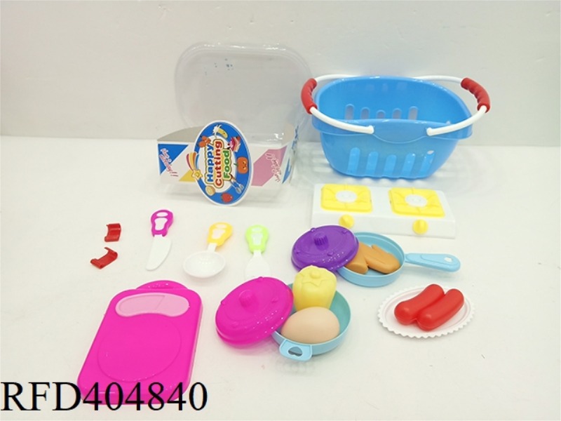 FRUIT BASKET WITH TABLEWARE PLAY HOUSE SET