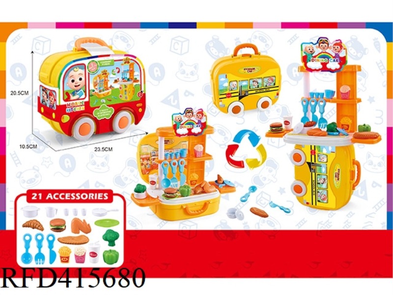 COCOMELON THEME TABLEWARE PLAY HOUSE STORAGE CART
