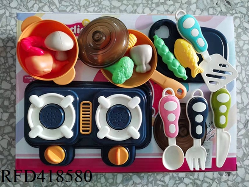17pcs kitchen toys with food