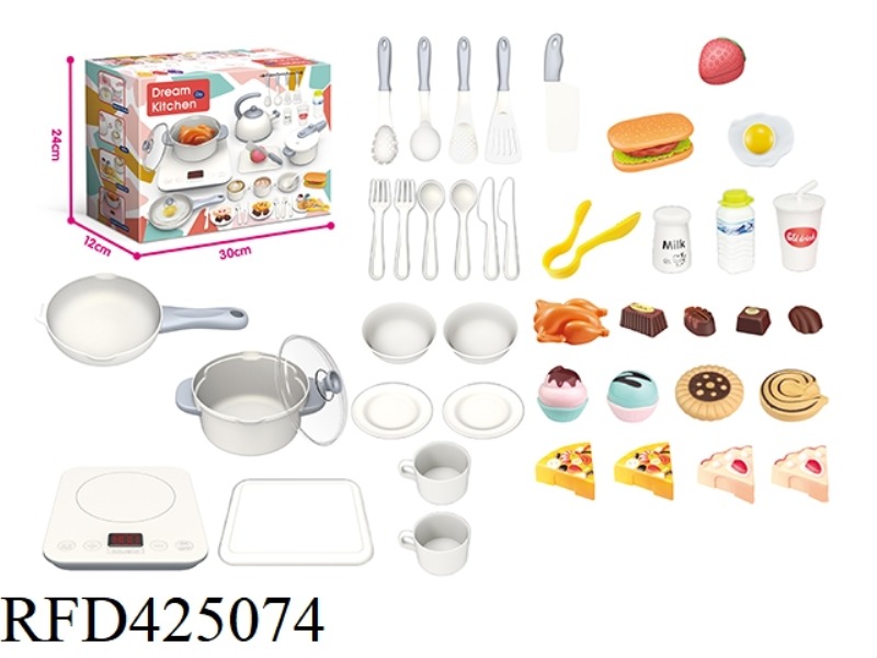 SOUND, LIGHT AND MUSIC TOUCH KITCHEN SET 45PCS