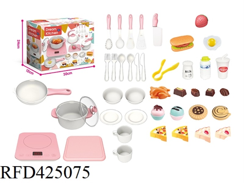 SOUND, LIGHT AND MUSIC TOUCH KITCHEN SET 45PCS