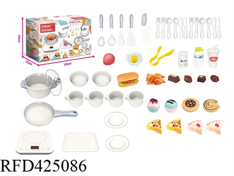 SOUND, LIGHT AND MUSIC TOUCH KITCHEN SET 53PCS