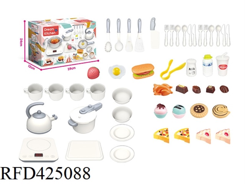 SOUND, LIGHT AND MUSIC TOUCH KITCHEN SET 52PCS
