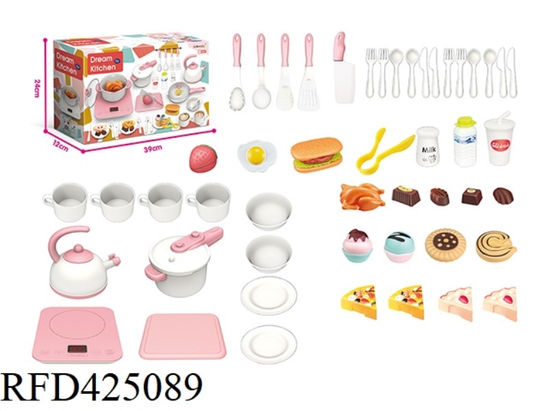 SOUND, LIGHT AND MUSIC TOUCH KITCHEN SET 52PCS