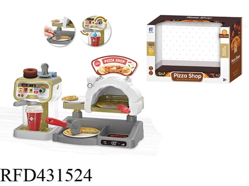 GOLDEN COFFEE MACHINE, PIZZA TABLE SET