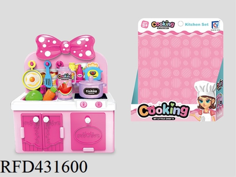 PINK SOLID COLOR MINI KITCHEN, KITCHENWARE COMBINATION