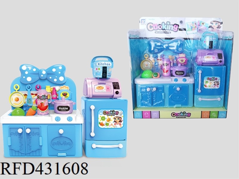 BLUE SOLID COLOR MINI KITCHEN, KITCHENWARE COMBINATION