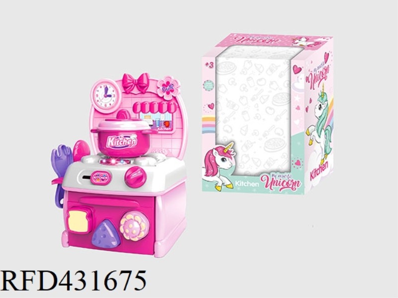 CARTOON PINK UNICORN PUZZLE KITCHEN, KITCHENWARE COMBINATION