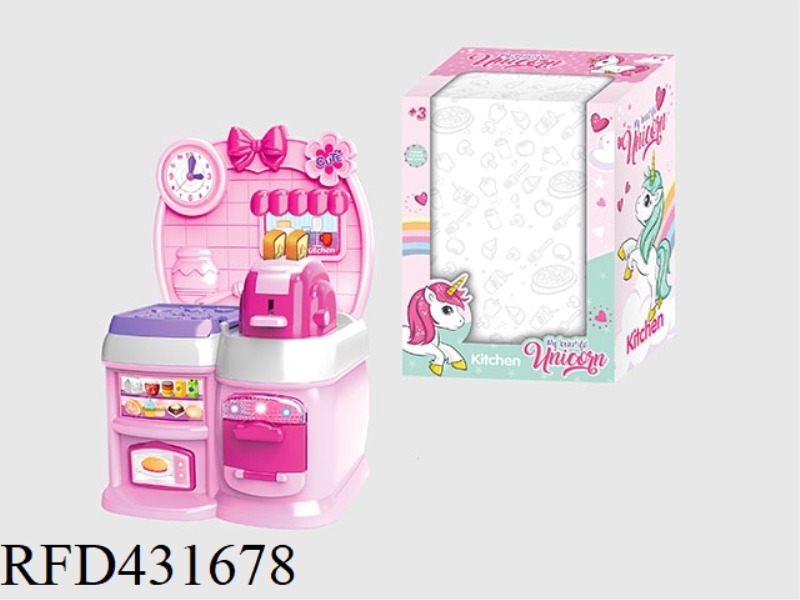 CARTOON PINK UNICORN PUZZLE KITCHEN, KITCHENWARE COMBINATION
