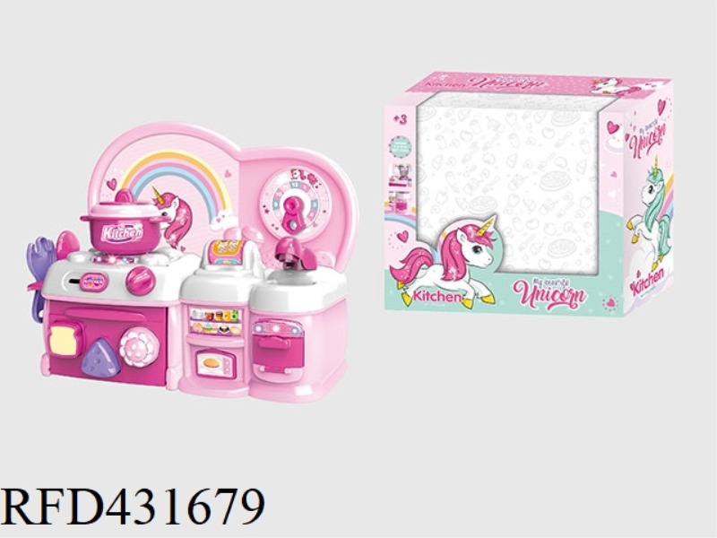 CARTOON PINK UNICORN PUZZLE KITCHEN, KITCHENWARE COMBINATION
