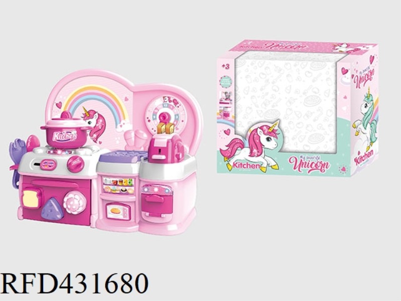 CARTOON PINK UNICORN PUZZLE KITCHEN, KITCHENWARE COMBINATION
