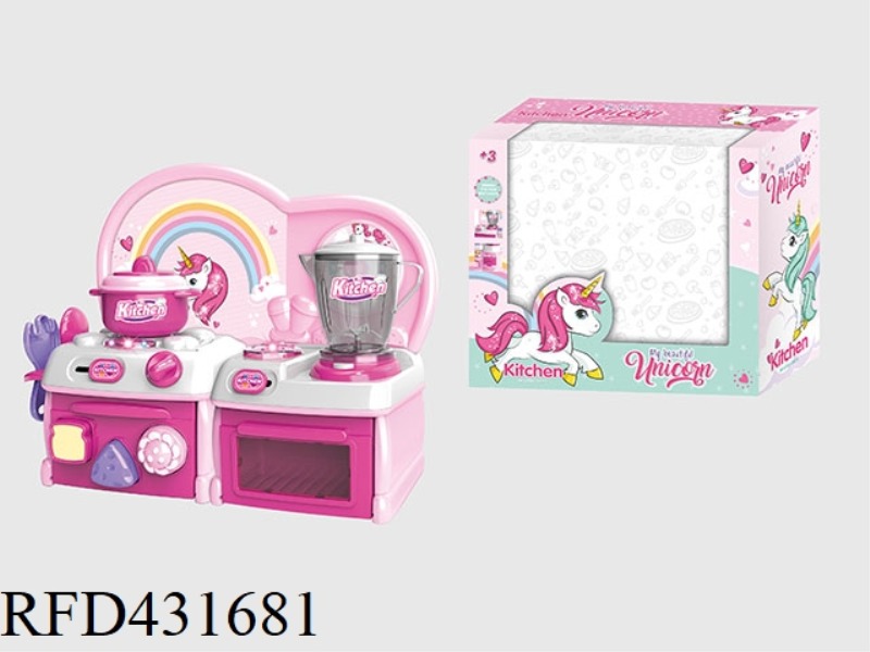 CARTOON PINK UNICORN PUZZLE KITCHEN, KITCHENWARE COMBINATION