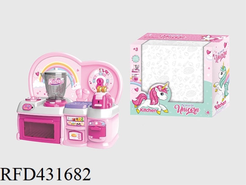 CARTOON PINK UNICORN PUZZLE KITCHEN, KITCHENWARE COMBINATION