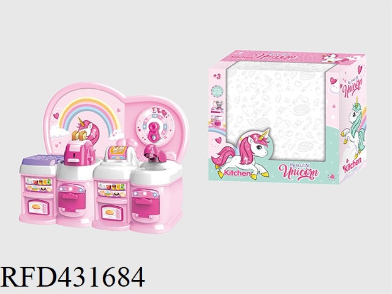 CARTOON PINK UNICORN PUZZLE KITCHEN, KITCHENWARE COMBINATION