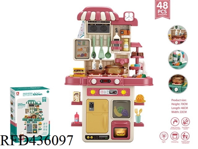 (PINK) NO SPRAY LARGE KITCHEN 48-PIECE SET