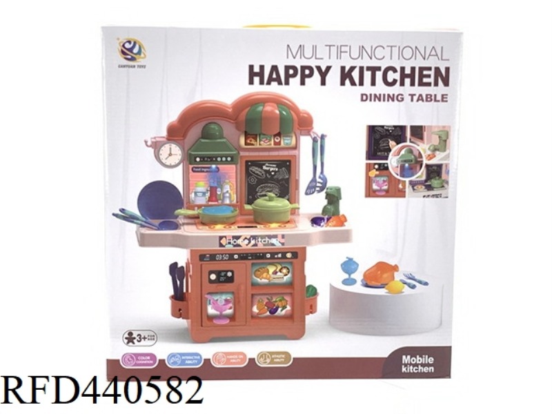 PLAY HOME HAPPY KITCHEN GRAY PURPLE BLUE (WITH RANGE HOOD LIGHT / INDUCTION COOKER SOUND BOARD LIGHT