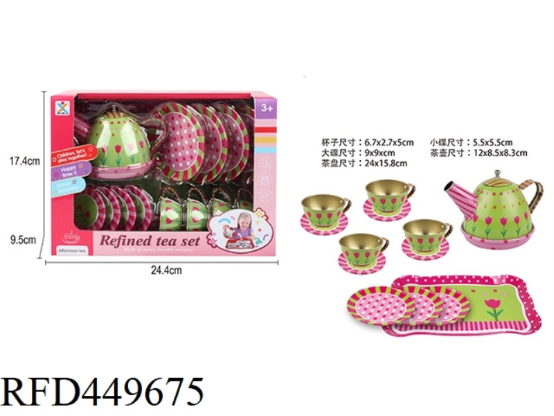 FAMILY TINPLATE ROSE TEA SET