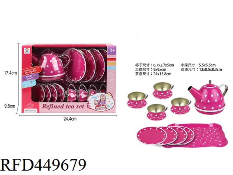 FAMILY TINPLATE PINK TEA SET