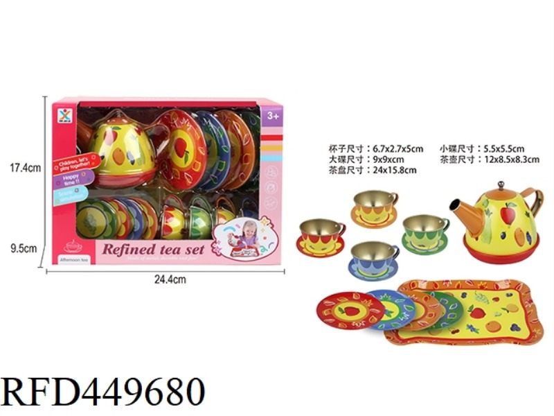 FAMILY TINPLATE OLD FRUIT TEA SET