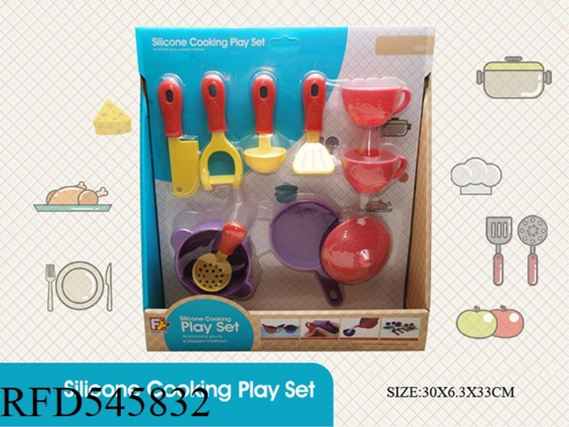 10PCS OPEN BOX SOFT RUBBER TEA SET