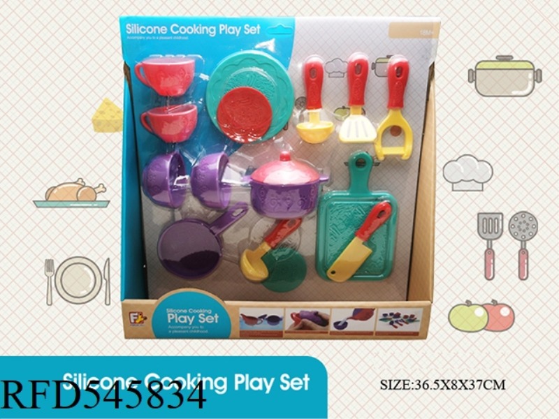 16PCS OPEN BOX SOFT RUBBER TEA SET