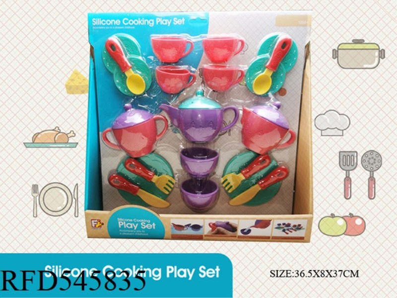 24PCS OPEN BOX SOFT RUBBER TEA SET