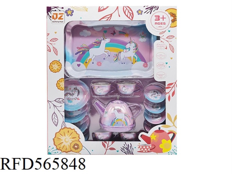 TINNING TEA SET: UNICORN (DOUBLE-SIDED PAINT)