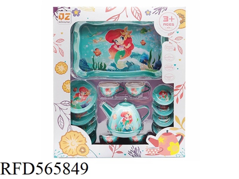 TINNING TEA SET: MERMAID (DOUBLE-SIDED PAINT)