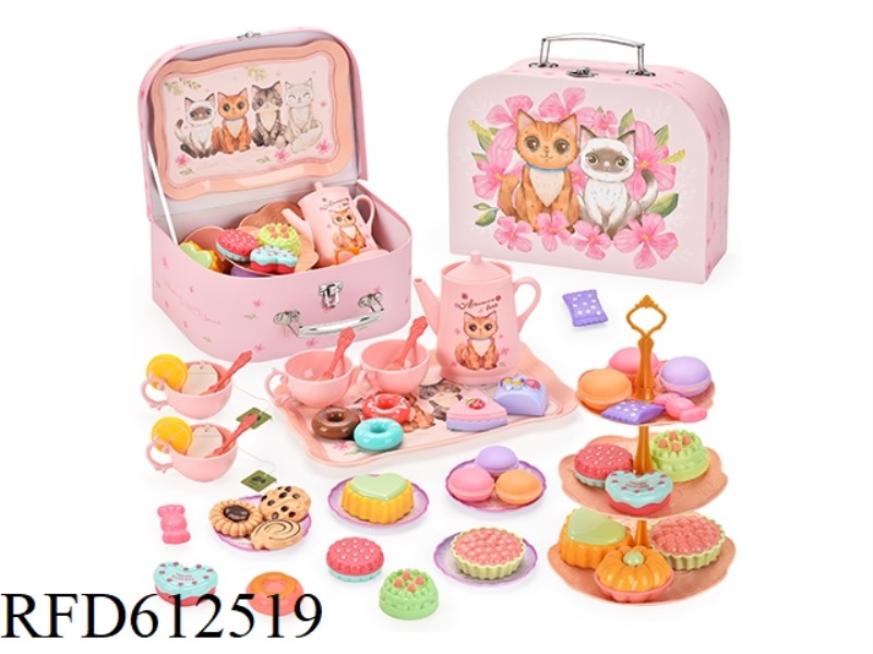 PLAY HOUSE AFTERNOON TEA DESSERT KITTEN TEA SET