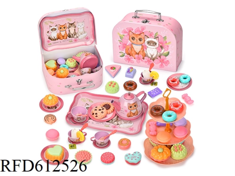 CAT AFTERNOON TEA DESSERT TINPLATE TEA SET