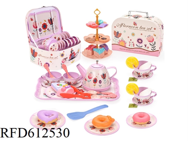 PINK TINPLATE TEA SET AFTERNOON TEA SET