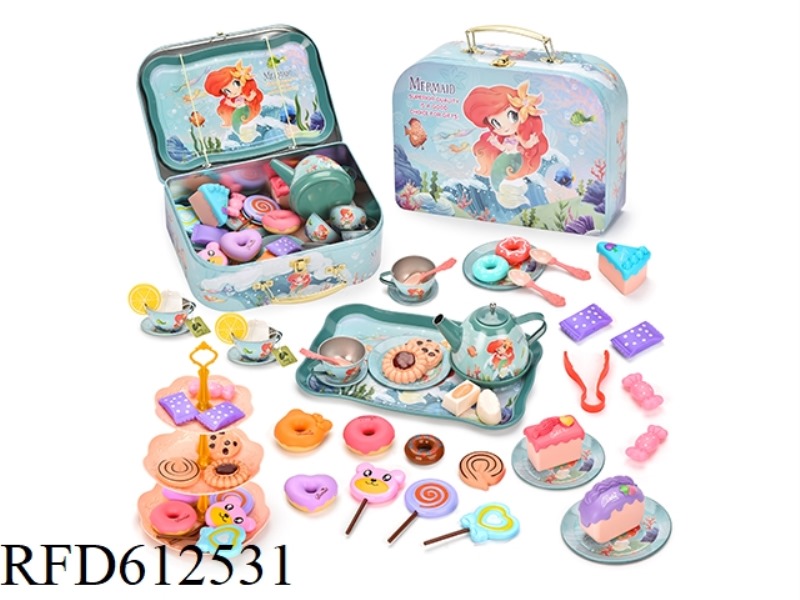 MERMAID AFTERNOON TEA TINPLATE TEA SET (IRON SUITCASE)