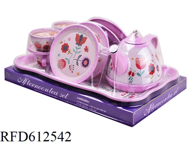 PLAY HOME FLOWERS TINPLATE TEA SET